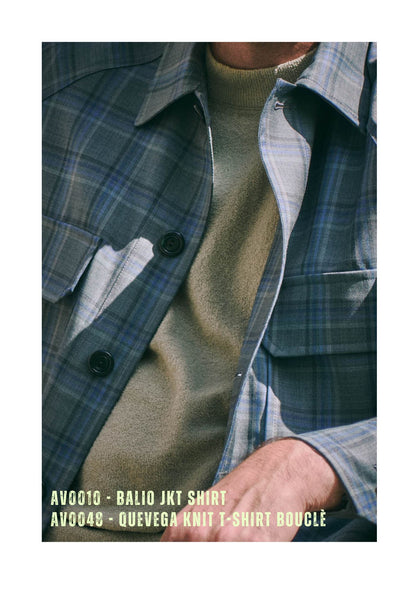 BALIO - JACKET SHIRT - Special Soft Wool Check Light Green