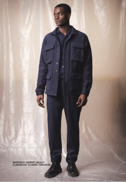 MARENGO - DESERT JACKET - Special Cotton Trama Navy