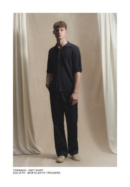 TORNADO - KNIT SHIRT - Silk Bourette Navy