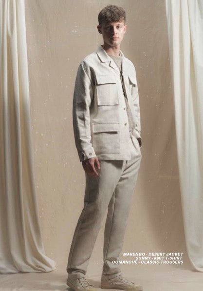 COMANCHE - CLASSIC TROUSERS - Linen Renkum Natural