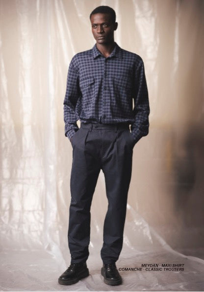 COMANCHE - CLASSIC TROUSERS - Canvas Cotton Navy