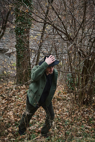 BROTHER OF BALIO - JACKET SHIRT - Boiled H.Wool Green x C.V.C.