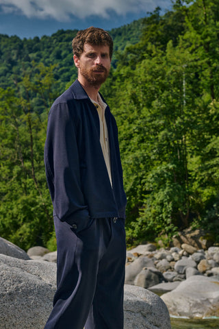PILOT FROM BALIO - JACKET SHIRT - Four Season Wool Check Grey