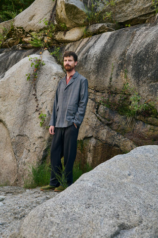 COLLEGE FROM FURIA - WIDE JACKET - Four Season Wool Check Grey