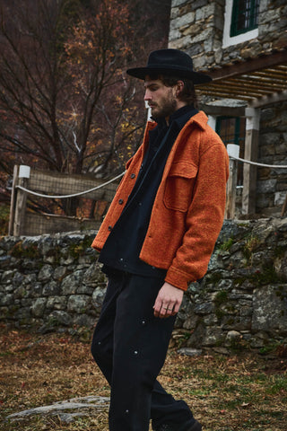 BALIO - JACKET SHIRT - Boiled H.Wool Orange