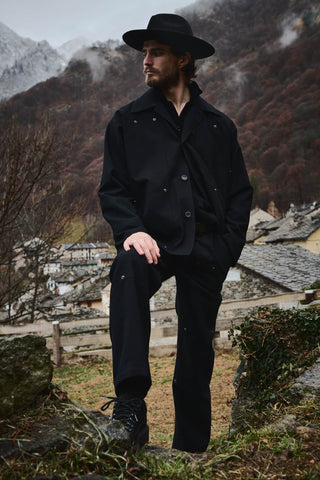 TISSERAND - AIR WIDE JACKET -Black Cotton Special patch