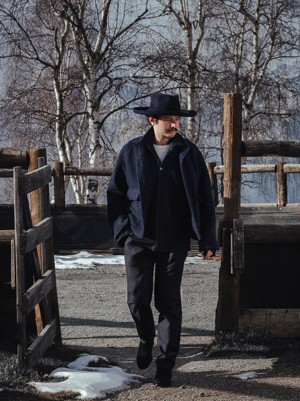 BROTHER OF BALIO - JACKET SHIRT - Boiled H.Wool Navy