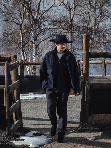 BROTHER OF BALIO - JACKET SHIRT - Boiled H.Wool Navy
