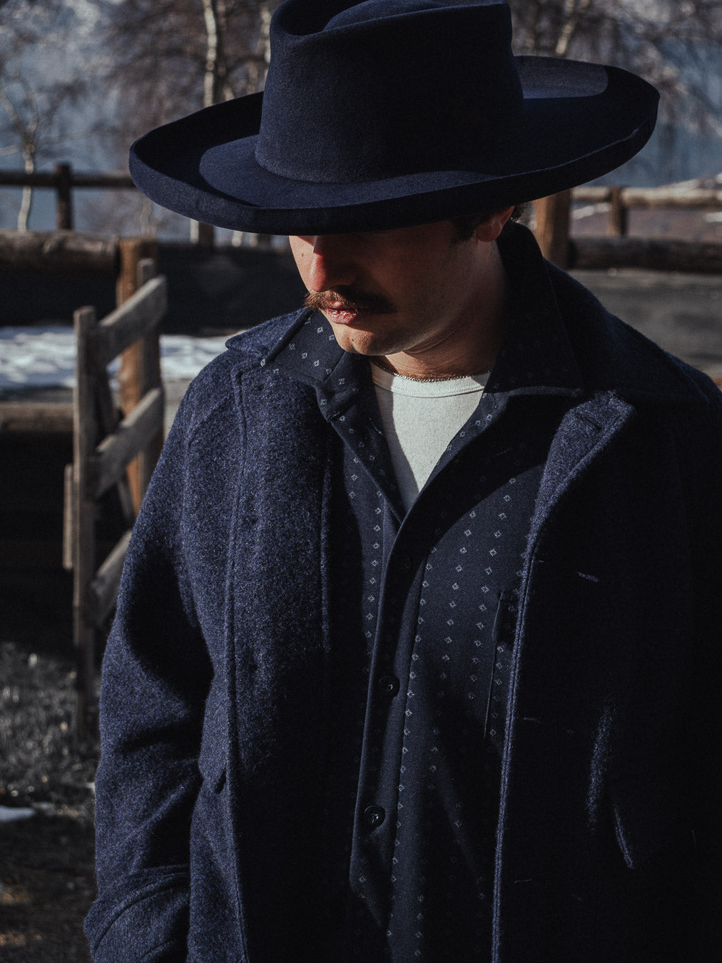 BROTHER OF BALIO - JACKET SHIRT - Boiled H.Wool Navy