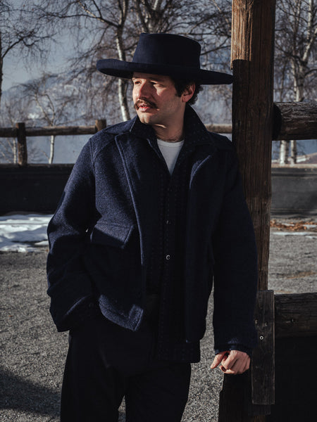 BROTHER OF BALIO - JACKET SHIRT - Boiled H.Wool Navy