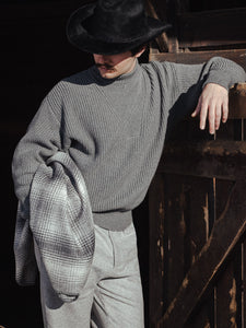 THUNDERBOLT - WARM SWEATER - Cashmere-Merino Wool Extrafine Grey