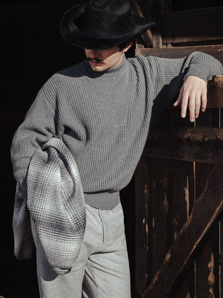 THUNDERBOLT - WARM SWEATER - Cashmere-Merino Wool Extrafine Grey