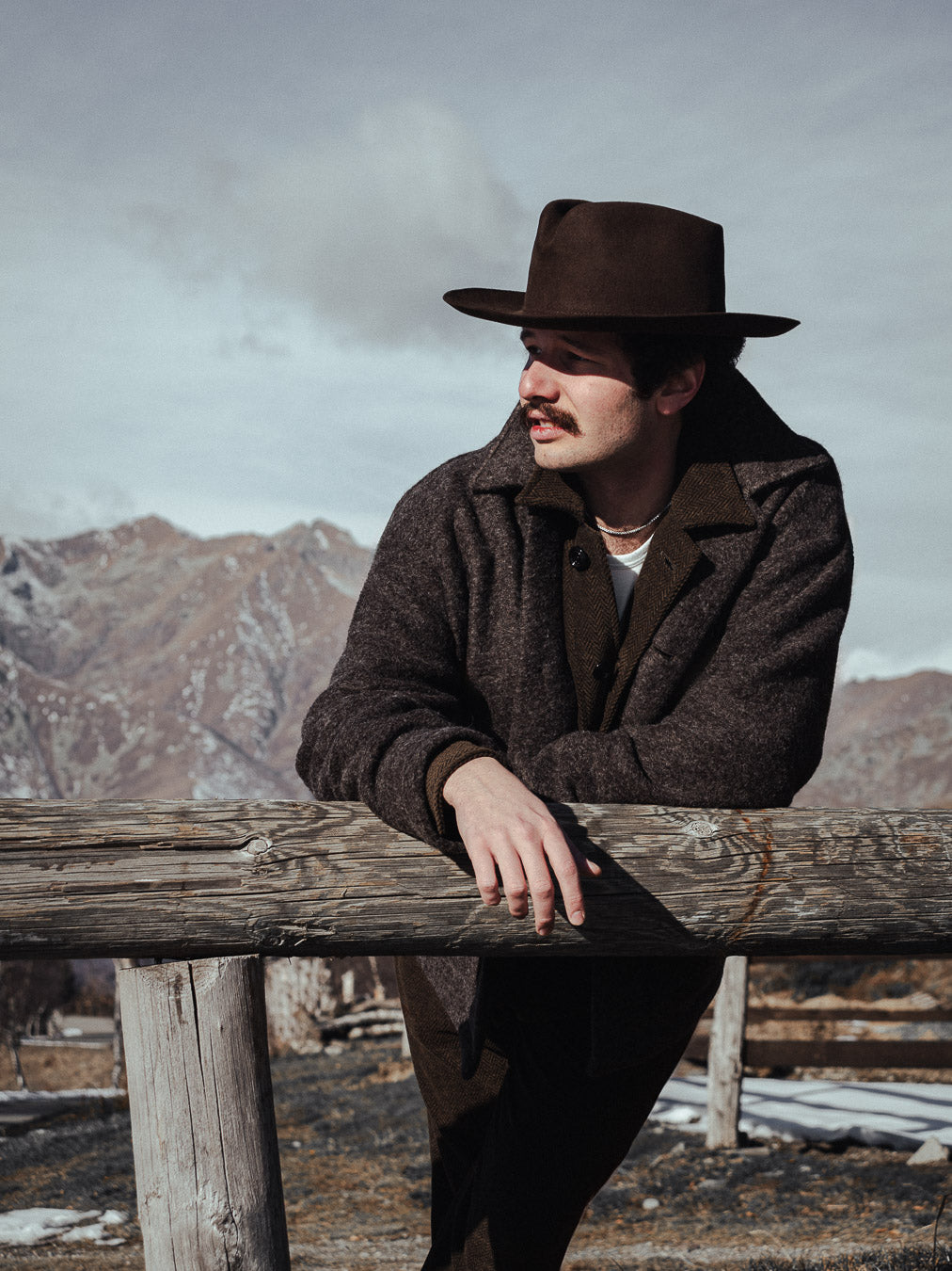 BROTHER OF BALIO - JACKET SHIRT - Boiled H.Wool Brown