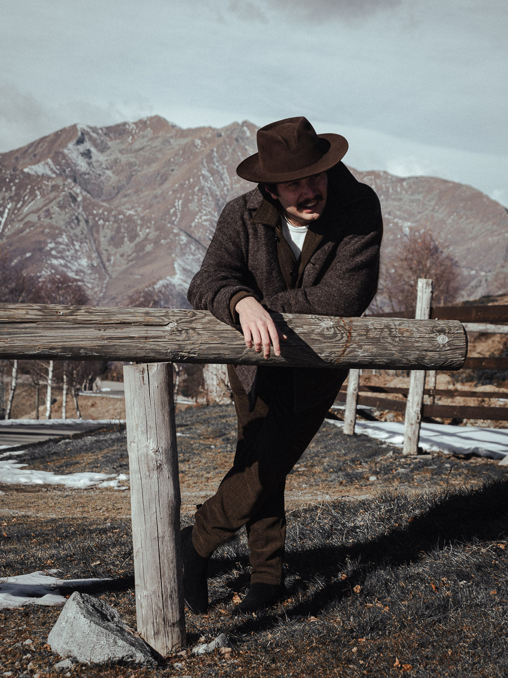 BROTHER OF BALIO - JACKET SHIRT - Boiled H.Wool Brown