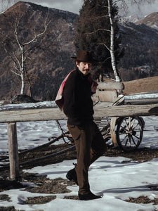 COMANCHE - CLASSIC TROUSERS - Harringbone Wool Brown