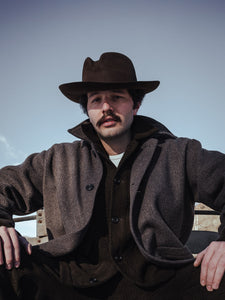 BROTHER OF BALIO - JACKET SHIRT - Wool & Cotton Trama Brown