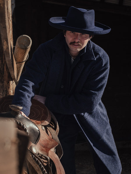 WAYNE RIBOT - NEW AIR WIDE COAT - Boiled H.Wool Navy