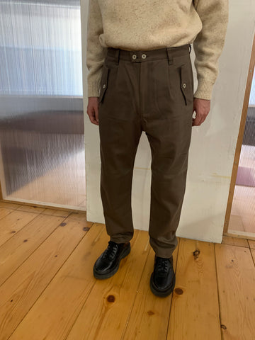 TYSON BY COMANCHE - CLASSIC TROUSERS - Winter Cotton Military Green