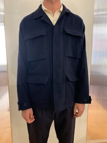 MARENGO - DESERT JACKET - Special Wool Navy