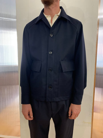 BROTHER OF BALIO - JACKET SHIRT - Winter Wool Navy