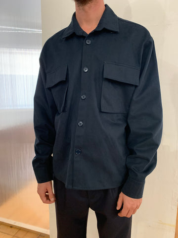 NEEDLES – NEW MAXI SHIRT - Navy Cotton