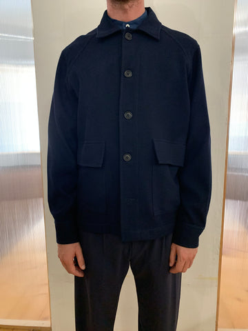 BROTHER OF BALIO - JACKET SHIRT - Cotton Navy Trama Net