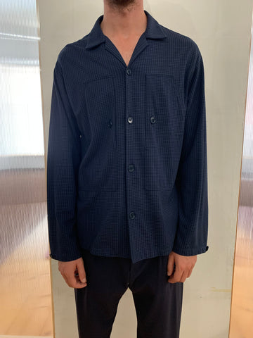 SUNLINE - HAWAII SHIRT JACKET - Stretch Square Cotton Navy