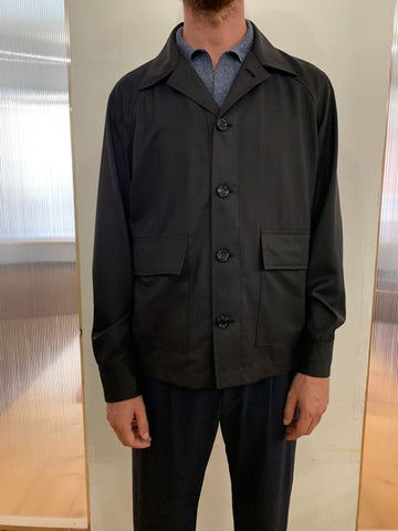 BROTHER OF BALIO - JACKET SHIRT - Super Wool Dark Brown