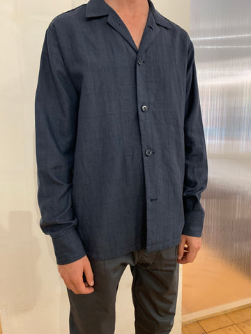 EASY FORM / SUNLINE - HAWAII SHIRT JACKET - Special Wool Check Navy/Blu