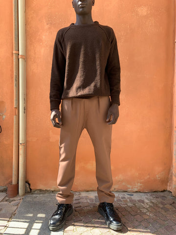 Kell- BROWN - BOUCLE'  Knit Jumper Pullover