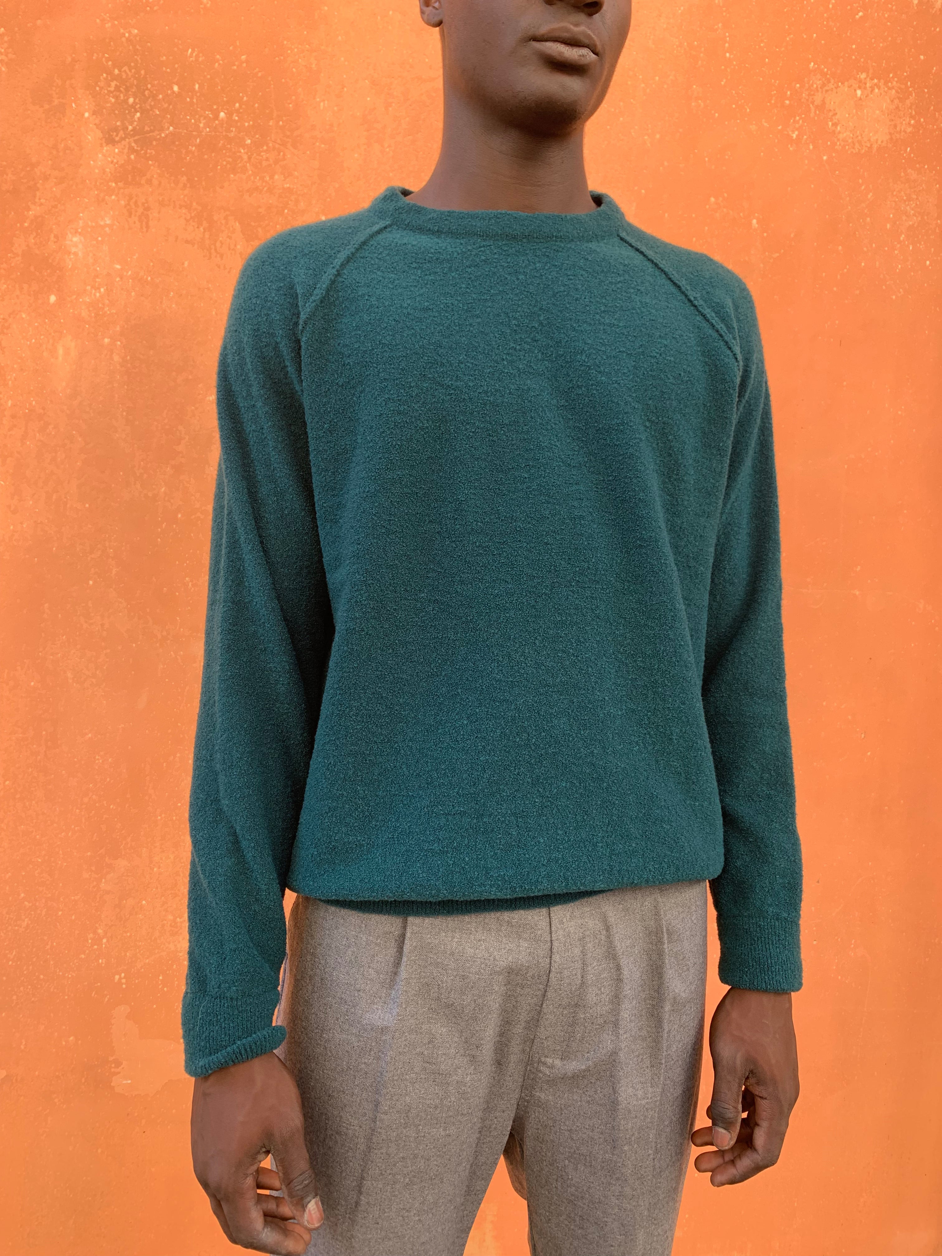 Kell- PETROL GREEN - BOUCLE'  Knit Jumper Pullover