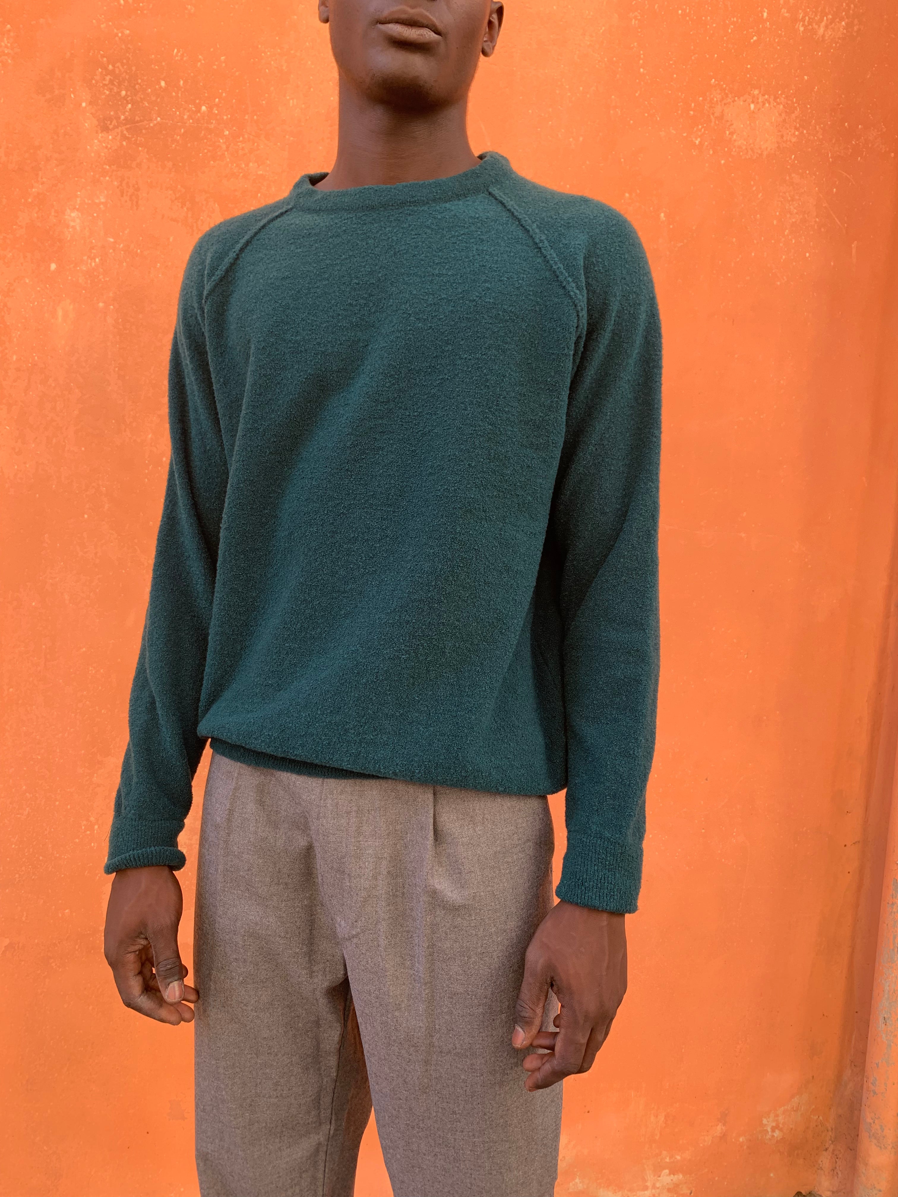 Kell- PETROL GREEN - BOUCLE'  Knit Jumper Pullover