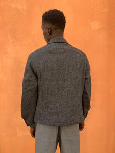 BALIO - JACKET SHIRT - Harringbone Wool Gray