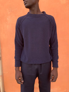 Kell- BLUE NAVY - BOUCLE'  Knit Jumper Pullover
