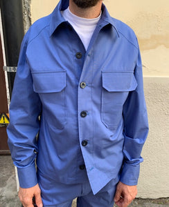 BALIO - JACKET SHIRT - Avio Blue Cotton Popeline
