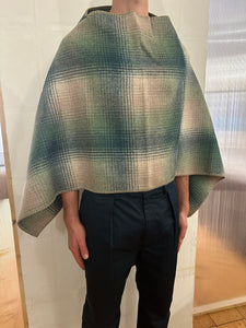 EASTWOOD - WOOL PONCHO - CHECK GREEN
