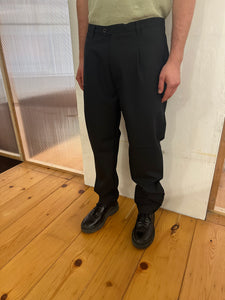 SEABISCUIT - WIDE TROUSERS - Four Season Wool Black