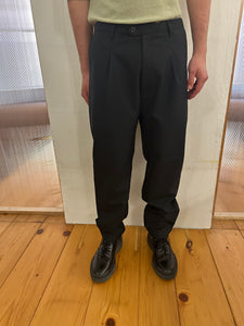 SEABISCUIT - WIDE TROUSERS - Four Season Wool Black