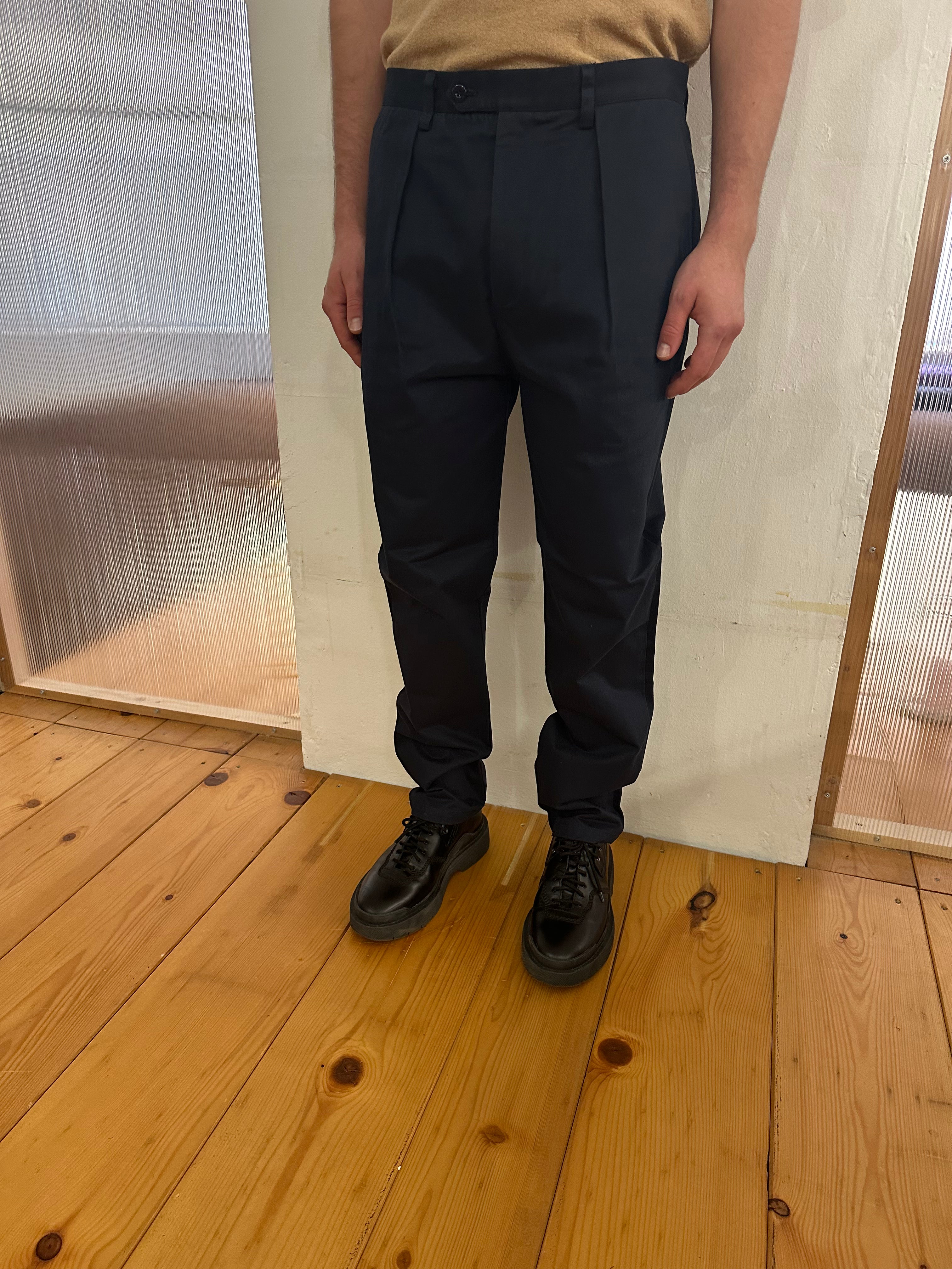 COMANCHE - CLASSIC TROUSERS - Warm Twill Cotton Navy