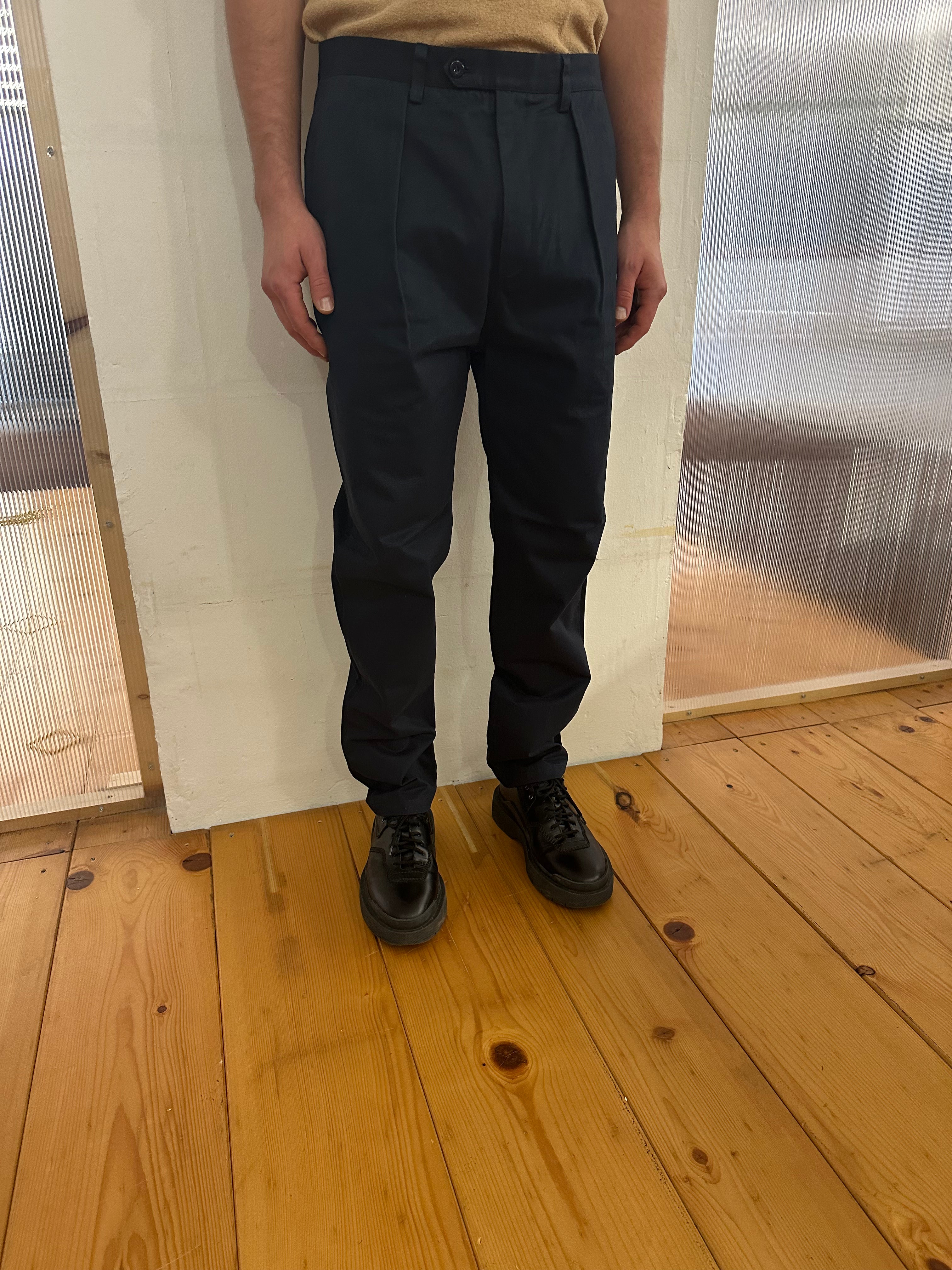 COMANCHE - CLASSIC TROUSERS - Warm Twill Cotton Navy