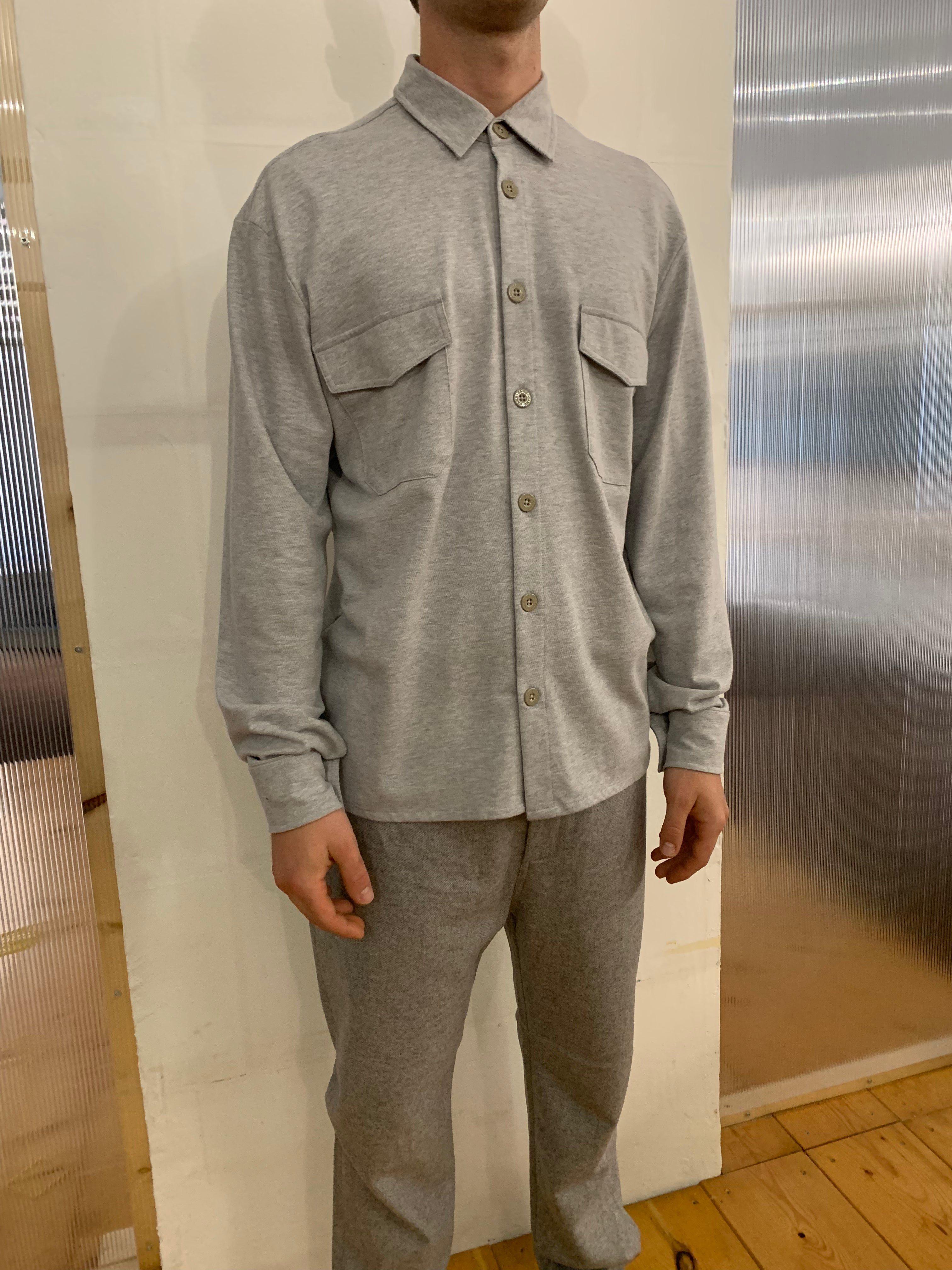 DANGLAR - OVERSHIRT - Piquet Cotton Grey