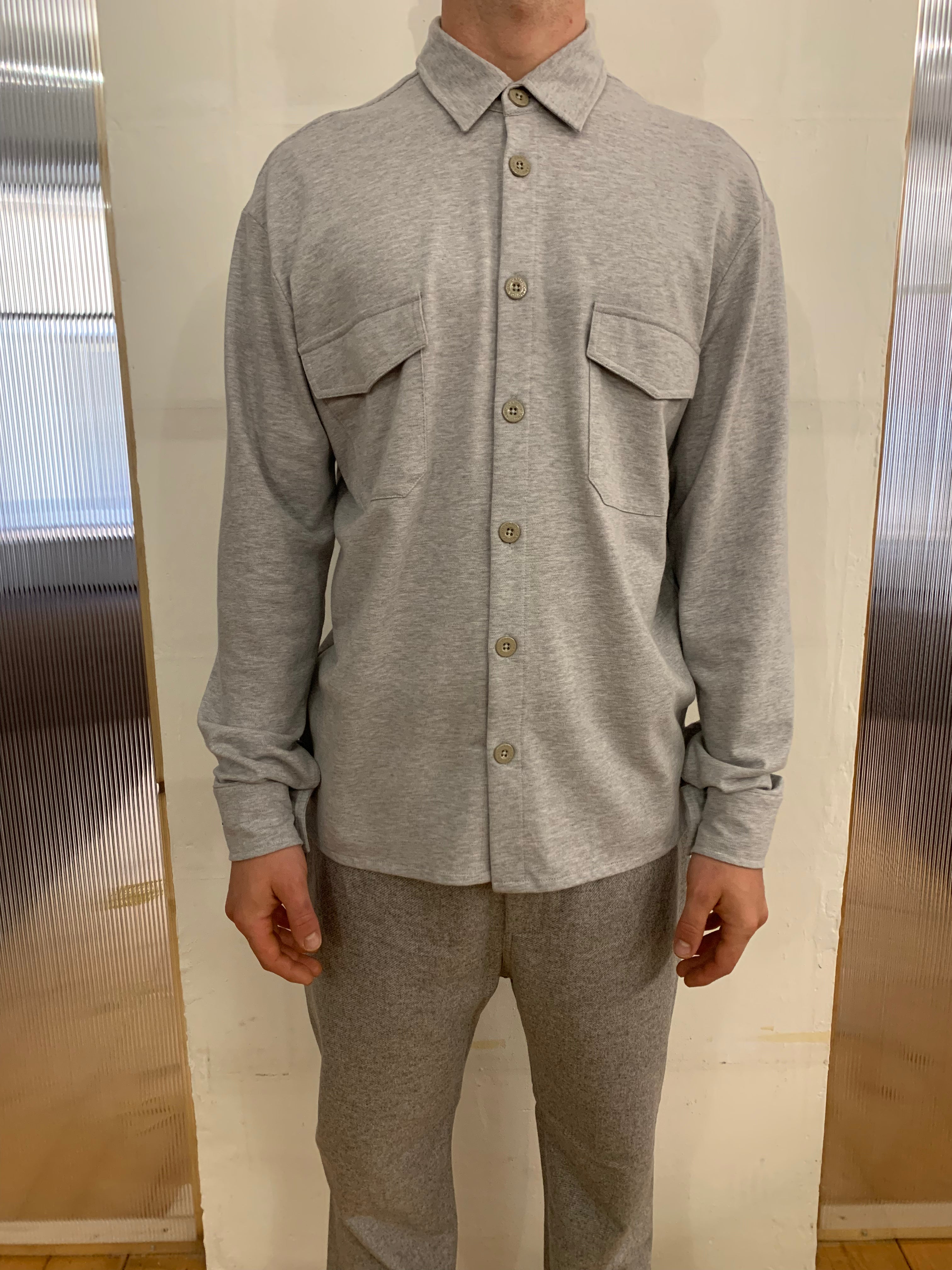 DANGLAR - OVERSHIRT - Piquet Cotton Grey