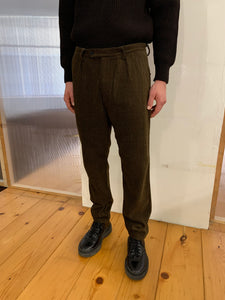 COMANCHE - CLASSIC TROUSERS - Harringbone Wool Brown