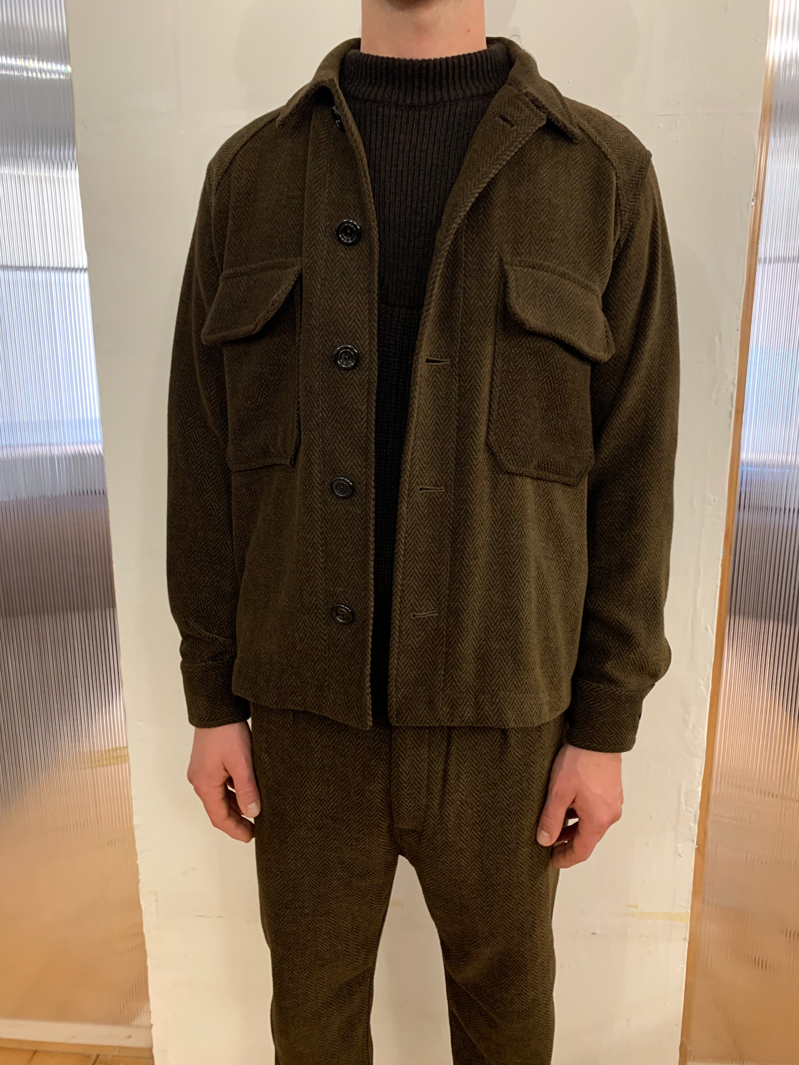 BALIO - JACKET SHIRT - Herringbone Wool Brown