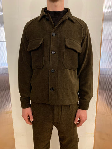 BALIO - JACKET SHIRT - Herringbone Wool Brown