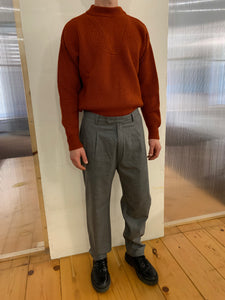 SEABISCUIT - WIDE TROUSERS - Merino WInter Wool Grey