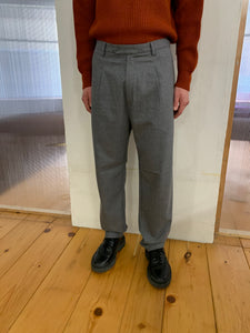 SEABISCUIT - WIDE TROUSERS - Merino WInter Wool Grey