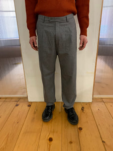 SEABISCUIT - WIDE TROUSERS - Merino WInter Wool Grey