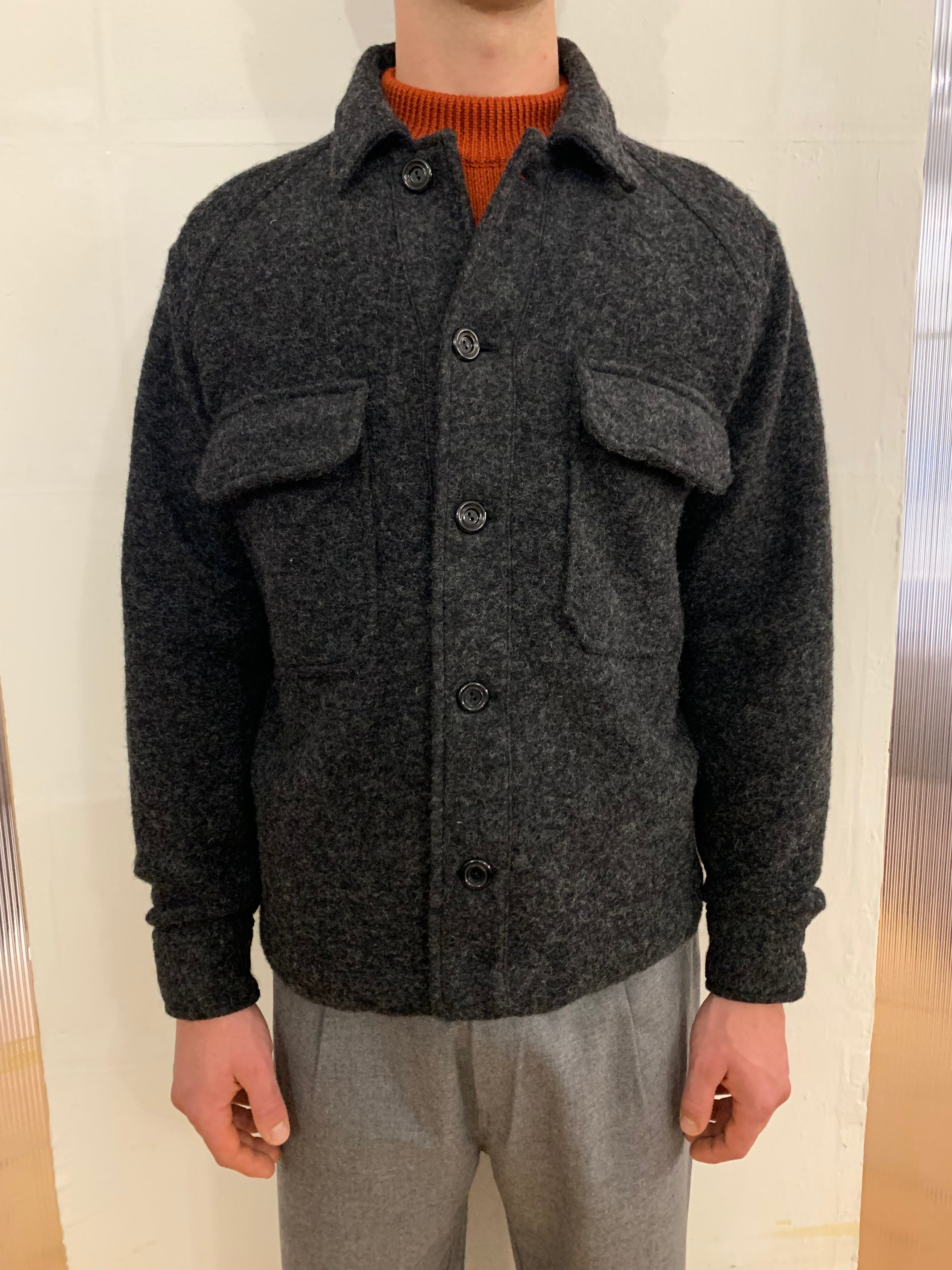 BALIO - JACKET SHIRT - Boiled H.Wool Dark Grey