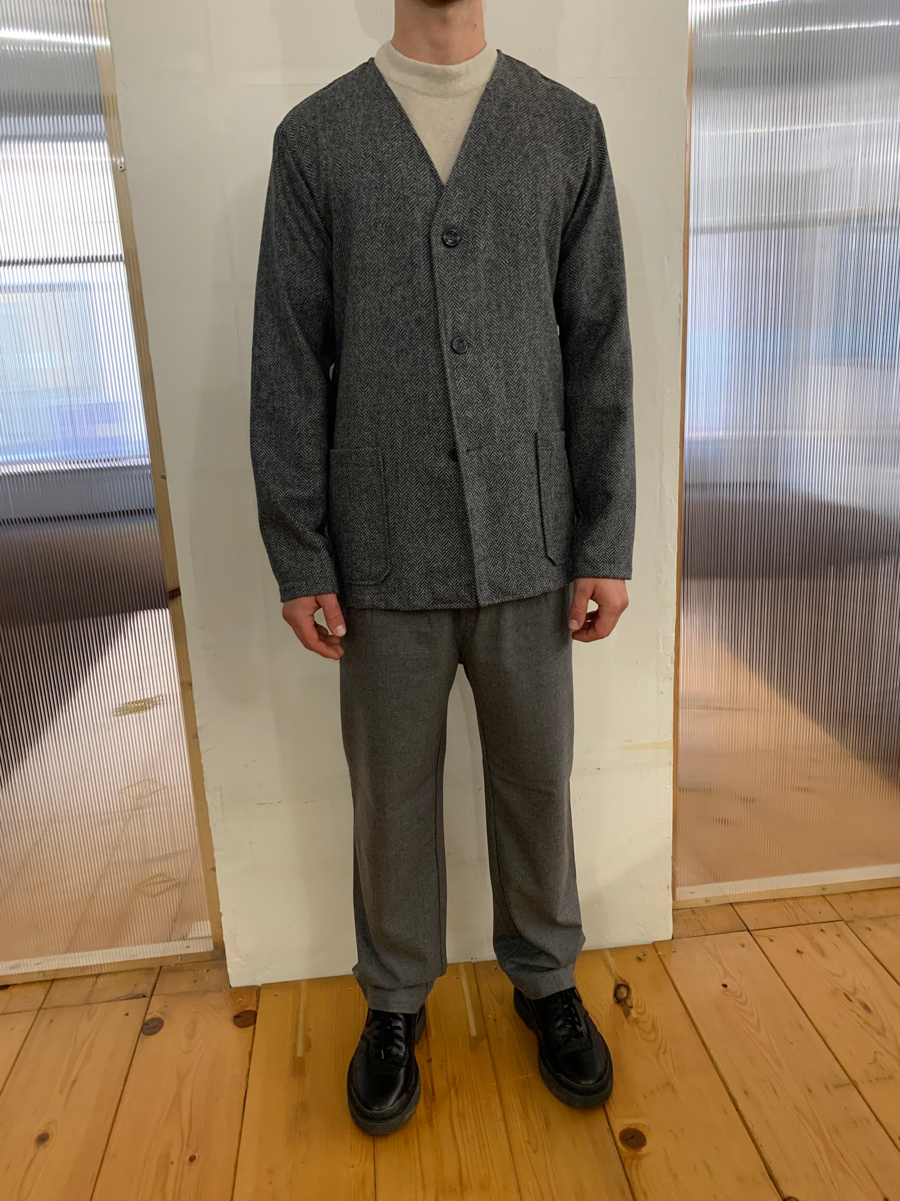 KINGSTONE - SMART JACKET - Harringbone Grey Wool